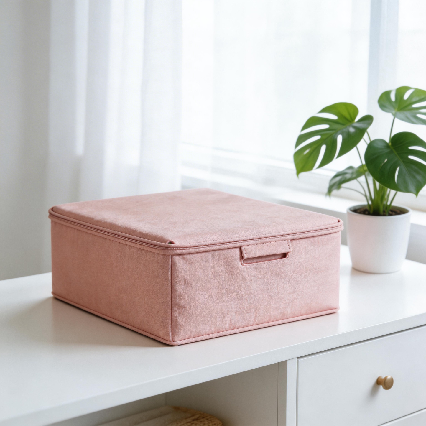 Functional & Chic | Fabric Material | Stylish Home Organization | Perfect Gift for Minimalists | Soft Pink Design