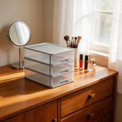 Functional Organization | Durable Plastic Material | Stylish Home Storage | Thoughtful Gift for Neat Freaks | Practical Design with Transparent Lid