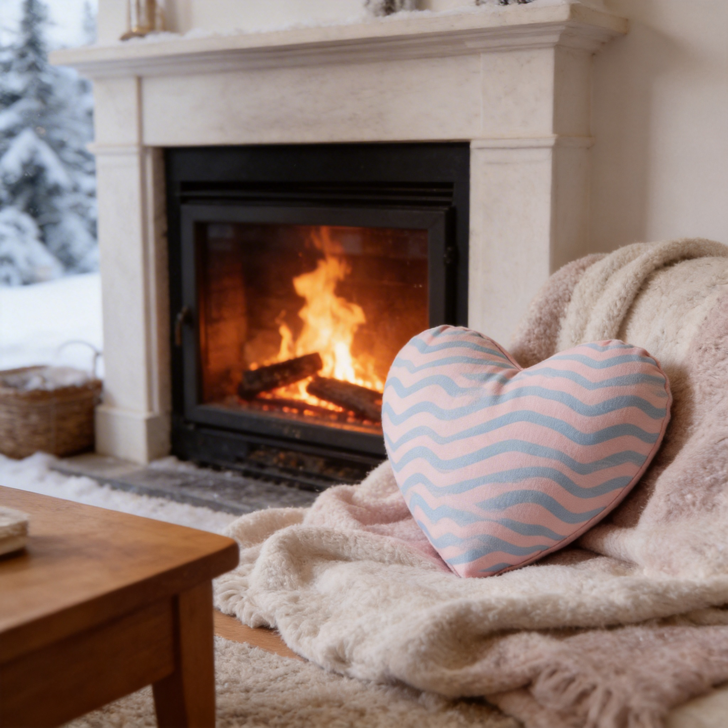Playful Comfort | Soft Velvet | Cozy Living Room Accessory | Perfect for Gifting | Wavy Heart Design