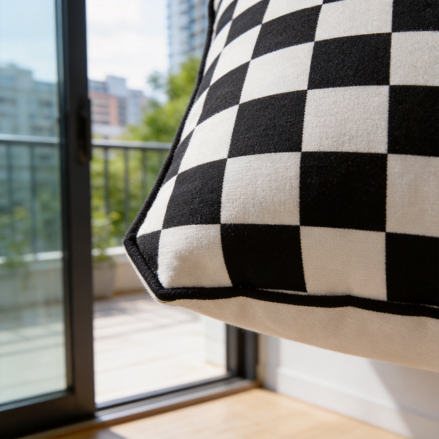 Modern Chic | Cotton Fabric | Stylish Living Room Décor | Perfect Gift for Trendsetters | Bold Checkered Design