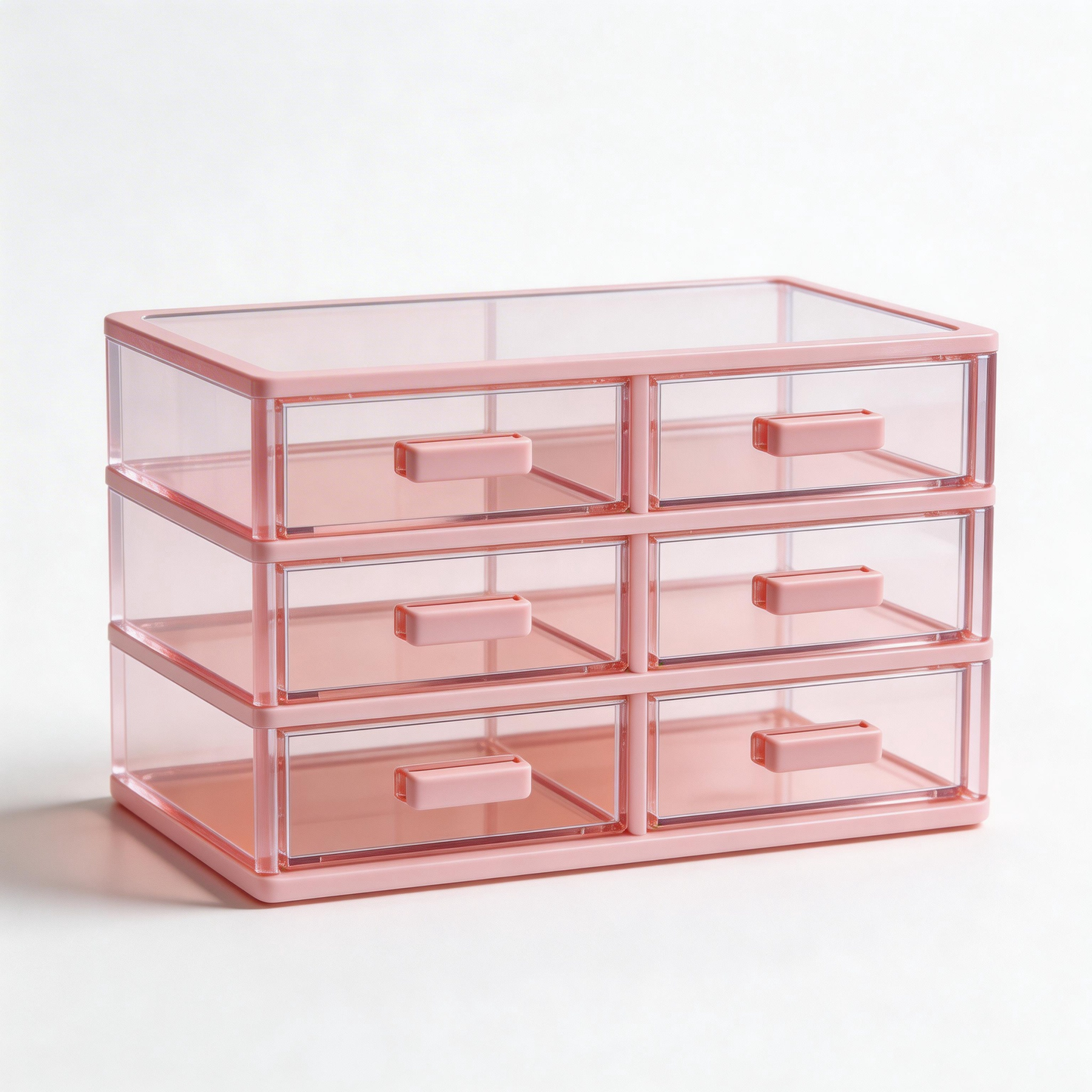 Functional Design | Transparent Plastic | Organize Your Home or Office | Perfect Gift for Tidy Enthusiasts | Sleek Pink Color