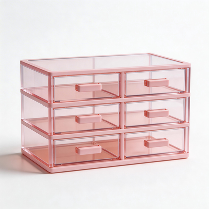 Functional Design | Transparent Plastic | Organize Your Home or Office | Perfect Gift for Tidy Enthusiasts | Sleek Pink Color