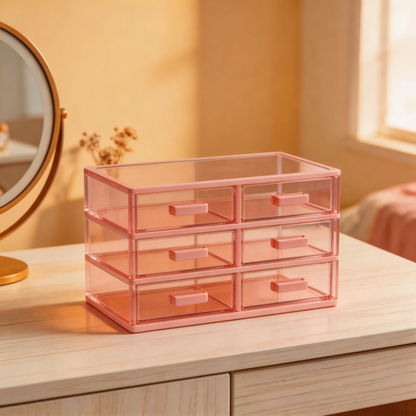 Functional Design | Transparent Plastic | Organize Your Home or Office | Perfect Gift for Tidy Enthusiasts | Sleek Pink Color