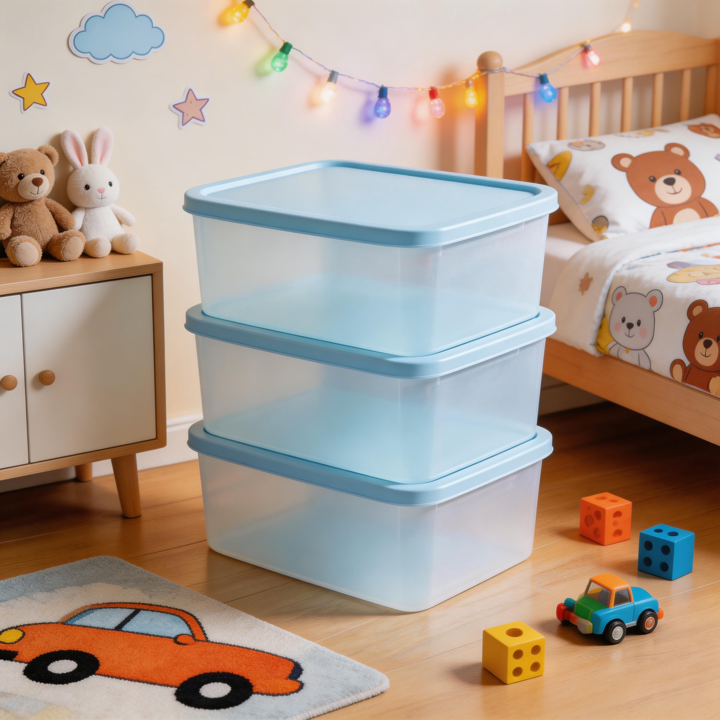 Functional & Stylish | Plastic Material | Compact Home Storage | Ideal Gift for Organizing Enthusiasts | Soft Blue Design