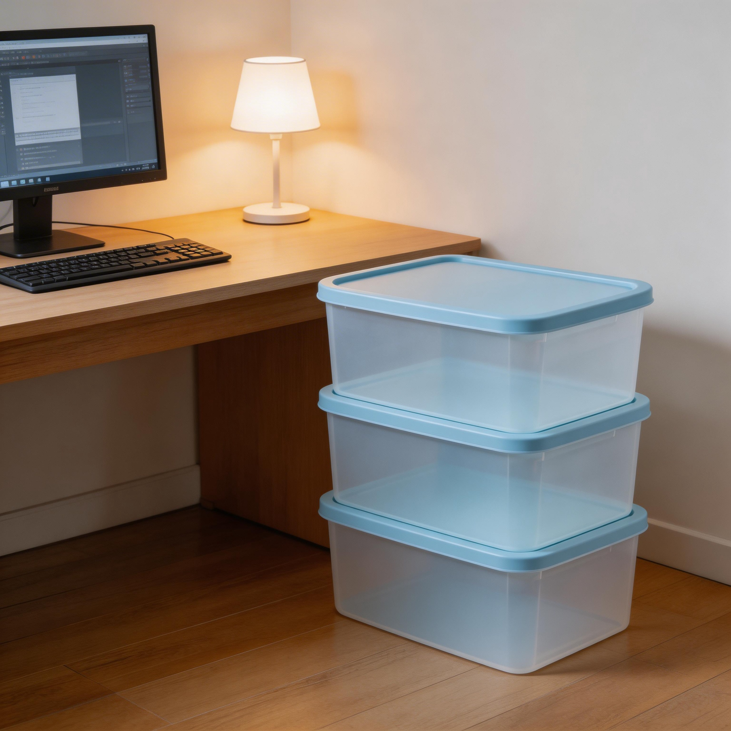 Functional & Durable | Sturdy Plastic | Home or Office Organization | Ideal Gift for Neat Freaks | Sleek Blue Design