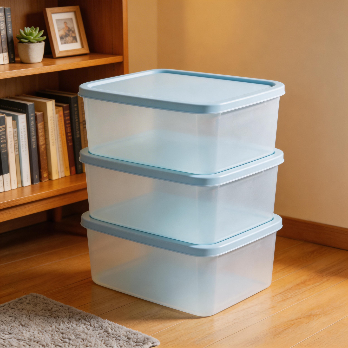 Functional & Durable | Sturdy Plastic | Home or Office Organization | Ideal Gift for Neat Freaks | Sleek Blue Design