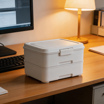 Functional & Space-Saving | Durable Plastic | Minimalist White Storage Box | Ideal for Home Organization | Stackable and Practical Design