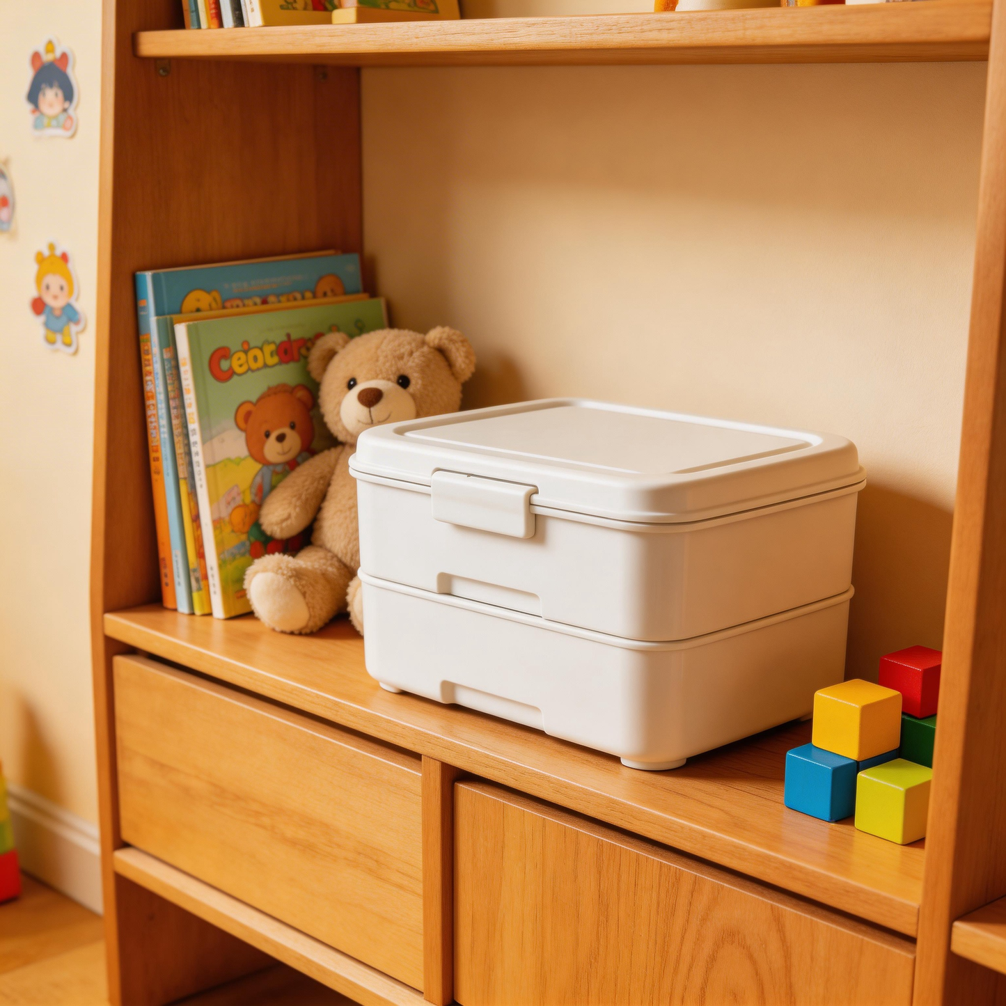 Functional & Space-Saving | Durable Plastic | Minimalist White Storage Box | Ideal for Home Organization | Stackable and Practical Design